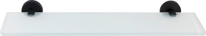 Wenko - Glas Wandablage Bosio Black matt, Edelstahl rostfrei