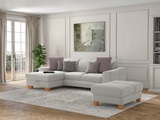sit&more Ecksofa »Durness«, mit Federkern und hochwertigen Massivholzfüssen, wahlweise mit Kopfteilverstellung, Bettfunktion und Bettkasten oder mit Bettfunktion und Bettkasten