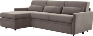 INOSIGN Ecksofa »Avellino«, mit Bettfunktion, inkl. Matratze und klappbaren Metallgestell, Liegefläche 140/208 cm