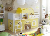 Ticaa Hochbett »Eric« mit Rolllattenrost und Textil-Set