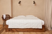 Journey Living - Duvetanzug BOLGHERI - Biobaumwolle/Leinen/ - off-white/dunkelgrau - 160x210