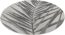 NORTHRUGS, NORTHRUGS Teppich »Palm«, rund, 4 mm Höhe, Flachgewebe In und Outdoor geeignet, Florales Design, gekettelt, Wohnzimmer, Balkon, Terrasse, Garten, Robust, Pflegeleicht
