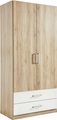 MID.YOU Drehtürenschrank in weiss, eichefarben , Albero -Extra- , Holzwerkstoff , 1 Fächer , 2 Schubladen , 91x197x54 cm , Dekorfolie,Nachbildung , Beimöbel erhältlich,Beimöbel erhältlich,Beimöbel erhältlich,Beimöbel erhältlich , 0003800479