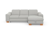 sit&more Ecksofa »Durness«, mit Federkern und hochwertigen Massivholzfüssen, wahlweise mit Kopfteilverstellung, Bettfunktion und Bettkasten oder mit Bettfunktion und Bettkasten