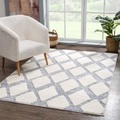 Carpet City Hochflor-Teppich »Focus«, rechteckig, 20 mm Höhe, 3D-Optik, Raute-Optik, Wohnzimmer