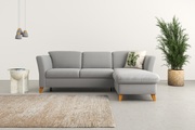 Home affaire Ecksofa »Trelleborg«, Federkern-Polsterung, wahlweise mit Bettfunktion und Bettkasten, Kopfstützen optional