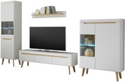 INOSIGN Wohnwand »Torge, Anbauwand, Schrankwand, Mediawand, Wohnzimmer-Set«, (Set, 4 St.), enthält 2 Vitrinen, 1 Lowboard, 1 Wandboard, 343 cm breit