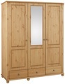 Home affaire Kleiderschrank »Tessin«, Breite 152 cm, Kiefer massiv, inkl. Spiegel