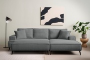 andas Sitzgruppe »TVINNU, Polsterecke mit Hocker, L-Form, Sofa in Cord«, (Set, 2 tlg.), mit aufwendiger Kedernaht, schwarze Füsse