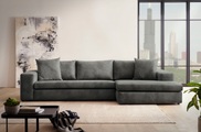 ANDAS, andas Ecksofa »SLEETLAND XXL in Samtvelours oder Vintage-Leder-Optik«, besonders gross und bequem