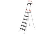 Hailo, Hailo L100 TOPLINE 8050-607 Aluminium Stufen-Stehleiter inkl. Werkzeugablage Arbeitshöhe (max.): 3.28 m Silber, Schwarz,