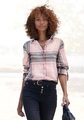 Buffalo Hemdbluse aus weichem Flanell mit Blusenkragen, Flanellhemd, Karobluse