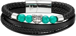 Bruno Banani, Bruno Banani Lederarmband »Schmuck Geschenk Armband Herz, B4109B/20/00/21«, mit Malachit