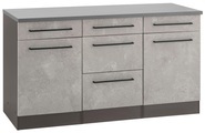 HELD MÖBEL Unterschrank »Tulsa«, 150 cm breit, 2 Türen, 3 Schubkästen, 2 grosse Auszüge für viel Stauraum, auch als Sideboard verwendbar, schwarzer Metallgriff, hochwertige MDF Front