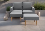 DOMO collection, DOMO collection 2-Sitzer »Slunce, Outdoor-Raumwunder«, 2-Sitzer inkl. 2 Hocker, Outdoor geeignet