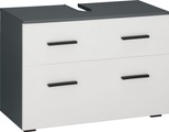 INOSIGN, INOSIGN Waschbeckenunterschrank »Skara«, mit 1 Klappe und 1 Schubkasten, mit schwarzen Griffen, Breite 80 cm, Höhe 55 cm