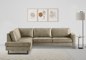 Places of Style Ecksofa »Pinto«, mit Keder und Metallfüssen