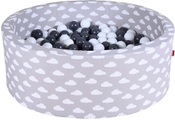 knorr® toys Bällebad soft - Grey white clouds - 300 balls grey/creme