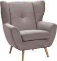exxpo - sofa fashion Sessel »ALVESTA, Ohrensessel, Loungesessel mit hohem Sitzkomfort«, gemütliche Rückenlehne, mit Knopfheftung und hohen Holzfüssen, in Cord