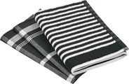 ROSS Geschirrtuch »Exclusiv«, (Set, 3 tlg.), Zwirnfrottier Streifen, 1 Küchen-Frottiertuch 50x50 cm Streifen und 2 Geschirrtücher 50x70 cm