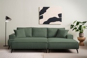 andas Sitzgruppe »TVINNU, Polsterecke mit Hocker, L-Form, Sofa in Cord«, (Set, 2 tlg.), mit aufwendiger Kedernaht, schwarze Füsse