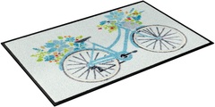 wash+dry by Kleen-Tex, wash+dry by Kleen-Tex Fussmatte »Daisy Daisy«, rechteckig, 7 mm Höhe, Schmutzfangmatte, Motiv Fahrrad, In- und Outdoor geeignet, waschbar