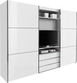 Fresh To Go Schwebetürenschrank mit drehbaren TV-Element, Aussentüren mit Glas