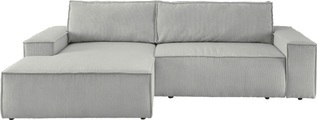 Premium collection by Home affaire Ecksofa »SHERWOOD«, mit Bett-Funktion (Liegefläche 210x136 cm), Bettkasten, mit 2 losen Rückenkissen, hochwertiger Cord-Bezug