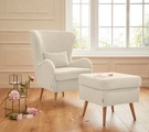 Guido Maria Kretschmer Home&Living Sessel »Salla«, wahlweise mit oder ohne Hocker, grosser Sessel: Masse B/T/H: 78/94/118 cm, Bezug auch in Luxus-Microfaser in Teddyfelloptik