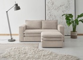 Places of Style Sitzgruppe »PIAGGE«, (2 tlg.), 2-Sitzer-Sofa und Hocker klein im Set