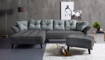 INOSIGN Ecksofa »Charming«, mit farblich abgesetzten Rückenkissen