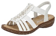Rieker Sandale, Sommerschuh, Sandalette, Keilabsatz, mit Gummizüge