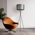 PACO HOME, Paco Home Stehlampe »Kate uni Color«, Wohnzimmer Dreibein Standleuchte Velour Höhe 177,5cm Filigran E27