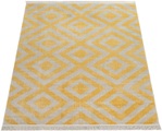 Paco Home Teppich »Poco 821«, rechteckig, 7 mm Höhe, Kurzflor, Rauten Design, mit Fransen, In- und Outdoor geeignet, ideal im Wohnzimmer & Schlafzimmer