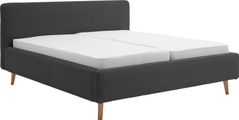 Novel - Bett MATTIS_8096 - anthrazit - Textil - 180x200