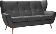 exxpo - sofa fashion 3-Sitzer »ALVESTA, Loungesofa, Küchensofa, hoher Sitzkomfort, Ohrenbackensofa«, gemütliche Rückenlehne, mit Knopfheftung und hohen Holzfüssen, in Cord