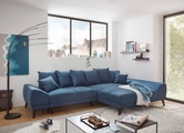 ED EXCITING DESIGN Ecksofa »Scott L-Form«, frei im Raum stellbar, mit Bettkasten, Schlaffunktion und 8 Kissen