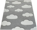 Paco Home Kinderteppich »Cosmo 342«, rechteckig, 12 mm Höhe, 3D-Design, niedliches Wolken Motiv, Pastell-Farben, Kinderzimmer