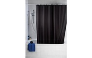 Wenko - Anti-Schimmel Duschvorhang Uni Black, 180 x 200 cm, waschbar