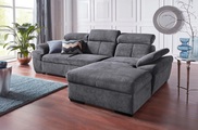 exxpo - sofa fashion Ecksofa, inklusive Kopfteil- und Armteilverstellung, wahlweise mit Bettfunktion