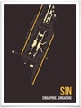 Wall-Art Poster »Wandbild SIN Grundriss Singapur«, Grundriss, (1 St.), Poster, Wandbild, Bild, Wandposter