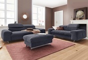 Cotta, COTTA Polstergarnitur, Set: bestehend aus 3-Sitzer und Hocker, Sofa mit Kopfteilverstellung