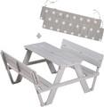 roba® Kindersitzgruppe »Picknick for 4 Outdoor +, Grau«, (Set), mit Lehne; inklusive Sitzauflagen »Little Stars«