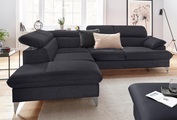 COTTA Ecksofa »Caluso«, inklusive Kopfteilverstellung, wahlweise mit Bettfunktion