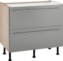 OPTIFIT, OPTIFIT Unterschrank »Bern«, 90 cm breit, mit 2 grossen Auszügen für viel Stauraum, mit höhenverstellbaren Füssen, mit Metallgriffen