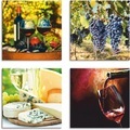 Artland Leinwandbild »Gläser Rotwein, Trauben, Käse«