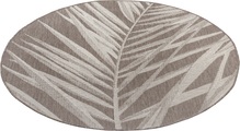 NORTHRUGS, NORTHRUGS Teppich »Palm«, rund, 4 mm Höhe, Flachgewebe In und Outdoor geeignet, Florales Design, gekettelt, Wohnzimmer, Balkon, Terrasse, Garten, Robust, Pflegeleicht