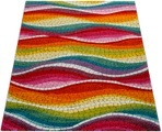 Paco Home Teppich »Vistoso 632«, rechteckig, 18 mm Höhe, Kurzflor mit bunten Wellen, 3D-Design, Wohnzimmer
