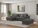 sit&more Ecksofa »Durness«, mit Federkern und hochwertigen Massivholzfüssen, wahlweise mit Kopfteilverstellung, Bettfunktion und Bettkasten oder mit Bettfunktion und Bettkasten