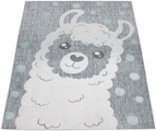 Paco Home Kinderteppich »Tweet 469«, rechteckig, 8 mm Höhe, Flachgewebe, Hoch-Tief-Effekt, Motiv Lama, In- und Outdoor geeignet, Kinderzimmer